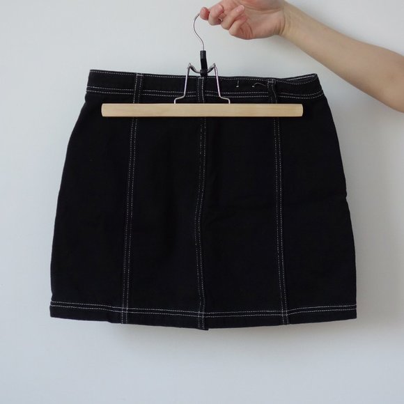 Black Jean Mini Skirt - Picture 4 of 6